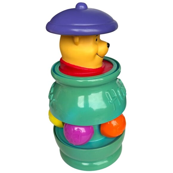VINTAGE Mattel Disney Winnie The Pooh Spinning Honey Pot Pop-Up Baby Toy - Picture 3 of 11